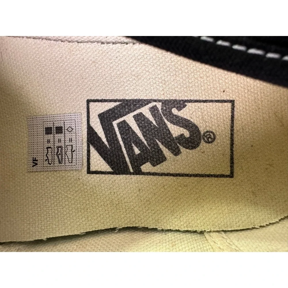Vans Authentic Blurred Logo Black White Low Top Skate Shoes Mens 6 Womens 7.5‎